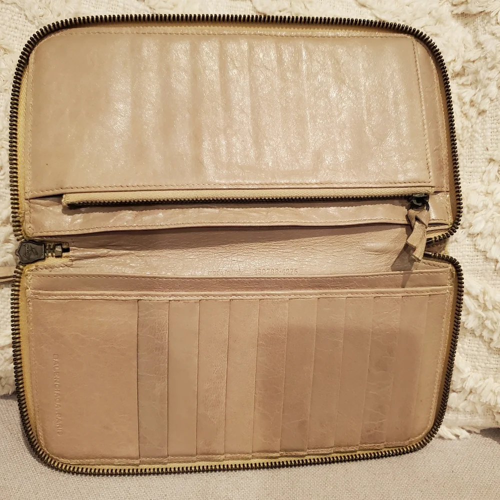 Balenciaga Long Tan Leather Wallet - Picture 6 of 15